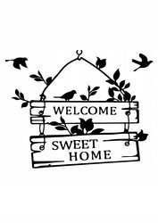 Naklejka na ścianę napis cytat Welcome Sweet Home 75 cm na 45 cm