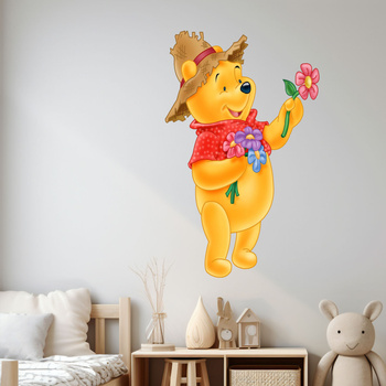 Naklejki na ścianę KUBUŚ PUCHATEK zbiera kwiaty 60 cm na 90 cm