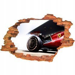 Naklejka na ścianę 3D FORMUŁA F1 Ferrari pali gumę