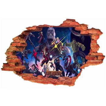 Naklejka na ścianę 3D Avengers w kosmosie 90 cm na 60 cm