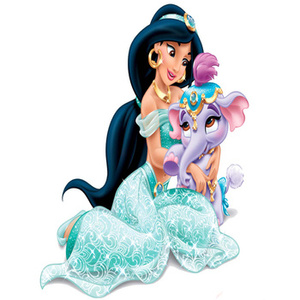 Naklejka na ścianę Księżniczki Disney Dżasmina i słonik 90 cm na 60 cm