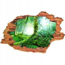 Naklejka na ścianę 3D dżungla pokryta mchem 90 cm na 60 cm