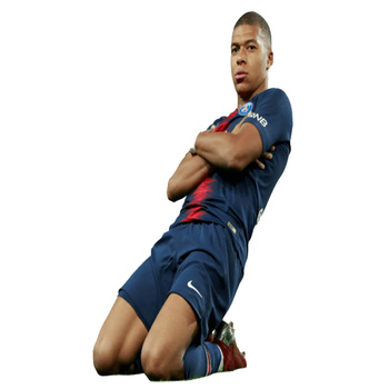 Naklejka na ścianę Kylian Mbappe po golu 60 cm na 90 cm