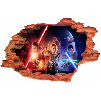 Naklejka na ścianę 3D Star Wars Gwiezdne Wojny dwie strony mocy 90 cm na 60 cm