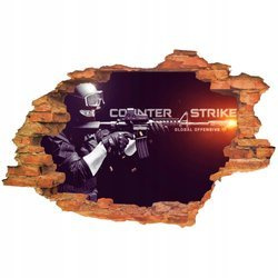 Naklejka na ścianę 3D CS Counter Strike headshot 90 cm na 60 cm