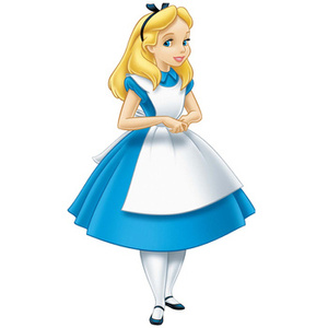 Naklejka na ścianę Alicja w Krainie Czarów w niebieskiej sukience 90 cm na 60 cm