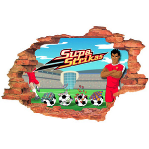 Naklejka na ścianę 3D SUPA STRIKAS Shaker na stadionie z piłkami 90 cm na 60 cm