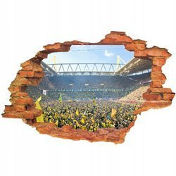 Naklejka na ścianę 3D Borussia Dortmund cały stadion kibiców 90 cm na 60 cm