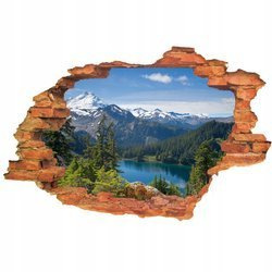 Naklejka na ścianę 3D Krajobraz jeziorko w zaciszu gór 90 cm na 60 cm