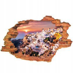 Naklejka na ścianę 3D Santorini wschód słońca na Morzu Egejskim 90 cm na 60 cm