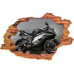 Naklejka na ścianę 3D Motor ścigacz czarna Yamaha r6