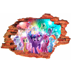 Naklejka na ścianę 3D My Little Pony Kucyki w blasku 90 cm na 60 cm