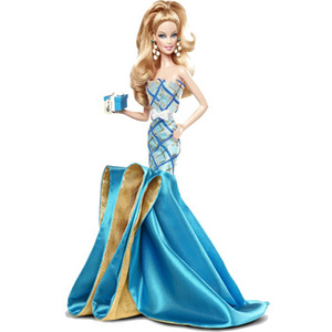 Naklejka na ścianę Lalka BARBIE z prezentem 90 cm na 60 cm