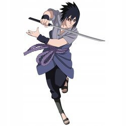 Naklejka na ścianę Naruto Sasuke Uchiha z mieczem 90 cm na 60 cm