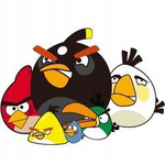 Naklejka na ścianę Angry Birds wszyscy bohaterowie czyli Red, Bomba, Chuck, Matylda, Niebiescy, Terence, Hal i Bubbles oraz Stella 90 cm na 60 cm