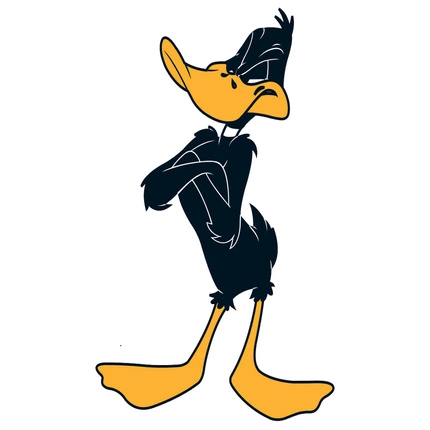 Naklejka na ścianę Kaczor Daffy wyczuwa podstęp 60 cm na 90 cm