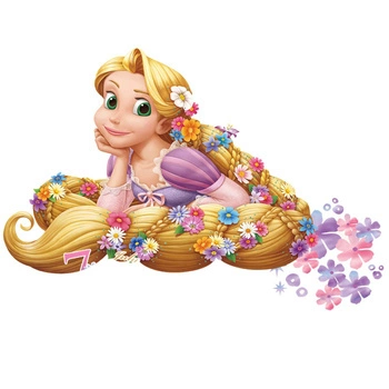 Naklejka na ścianę Zaplątani Roszpunka kwiaty we włosach 90 cm na 60 cm