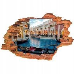 Naklejka na ścianę 3D Wenecja przepiękne budowle nad kanałem w Wenecji 90 cm na 60 cm