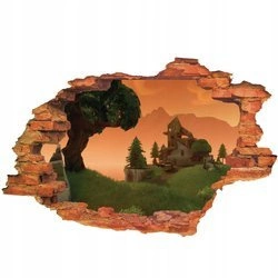 Naklejka na ścianę 3D FORTNITE zachód słońca 90 cm na 60 cm
