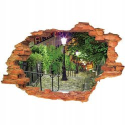 Naklejka na ścianę 3D Uliczka blask latarenek ulicznych 90 cm na 60 cm