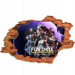 Naklejka na ścianę 3D FORTNITE w kosmosie 90 cm na 60 cm