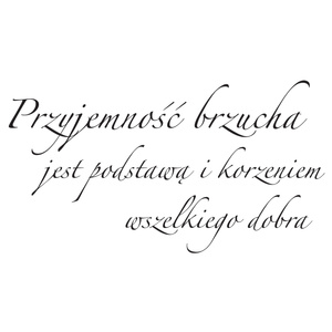 Naklejka na ścianę napis Do Kuchni przyjemność brzucha 75 cm na 45 cm
