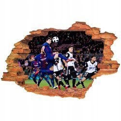 Naklejka na ścianę 3D FC Barcelona Gerard Pique strzela bramkę głową 90 cm na 60 cm