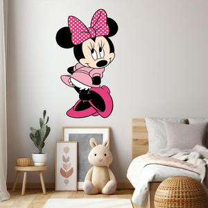 Naklejka na ścianę Myszka Minnie różowe pantofle 90 cm na 60 cm