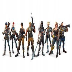 Naklejka na ścianę FORTNITE cała drużyna 90 cm na 60 cm