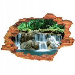 Naklejka na ścianę 3D Wodospad strumienie górskie 90 cm na 60 cm