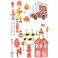Naklejka na ścianę Straż pożarna 90 cm na 60 cm