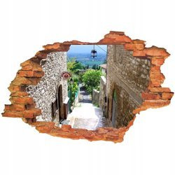 Naklejka na ścianę 3D Uliczka kamieniste schody pomiędzy domostwami 90 cm na 60 cm