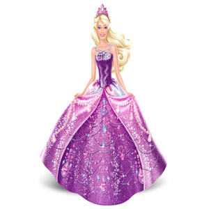 Naklejka na ścianę Lalka BARBIE fioletowa sukienka 90 cm na 60 cm