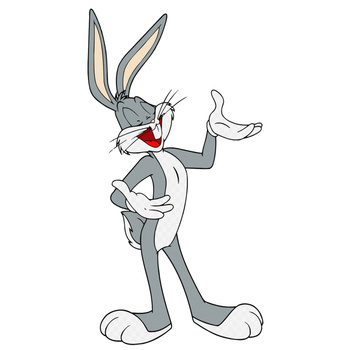 Naklejka na ścianę Królik Bugs opowiada historię 60 cm na 90 cm