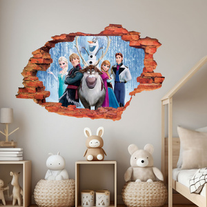 Naklejka na ścianę 3D KRAINA LODU renifer na środku 60 cm na 90 cm