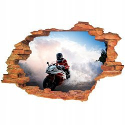 Naklejka na ścianę 3D Motor ścigacz palenie gumy