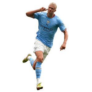 Naklejka na ścianę Erling Haaland cieszynka po golu 60 cm na 90 cm