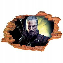 Naklejka na ścianę 3D Wiedźmin wypity eliksir 90 cm na 60 cm