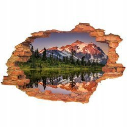 Naklejka na ścianę 3D Góry z odbiciem w jeziorze 90 cm na 60 cm