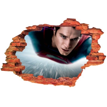 Naklejka na ścianę 3D SUPERMAN prędkość światła 90 cm na 60 cm