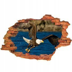 Naklejka na ścianę 3D Orzeł lecący nad wodą 90 cm na 60 cm