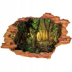 Naklejka na ścianę 3D dżungla pnącza na drzewach 90 cm na 60 cm