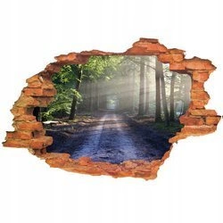 Naklejka na ścianę 3D Krajobraz droga leśna 90 cm na 60 cm