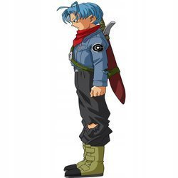 Naklejka na ścianę DRAGON BALL Trunks niebieskie włosy 90 cm na 60 cm