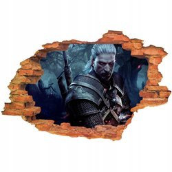 Naklejka na ścianę 3D Wiedźmin w lesie 90 cm na 60 cm