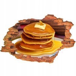 Naklejka na ścianę 3D Jedzenie słodkie placuszki przekładane pszczelim miodem 90 cm na 60 cm