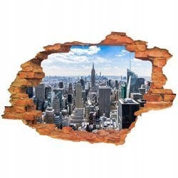 Naklejka na ścianę 3D Nowy York nowojorskie budynki w chmurach 90 cm na 60 cm