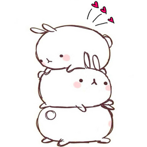 Naklejka na ścianę MOLANG króliczek w trzech odsłonach 90 cm na 60 cm