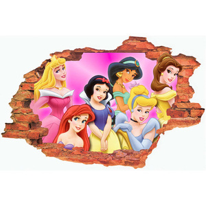 Naklejka na ścianę 3D Disney Księżniczki pozują do zdjęcia 90 cm na 60 cm