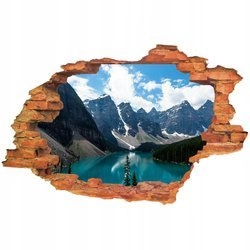 Naklejka na ścianę 3D Góry z dwoma choinkami 90 cm na 60 cm